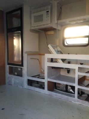 rebuilding the kitchen in our travel trailer turned tiny house remodel
